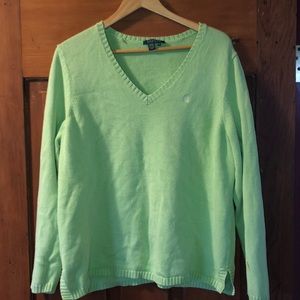 Like green v-neck sweater